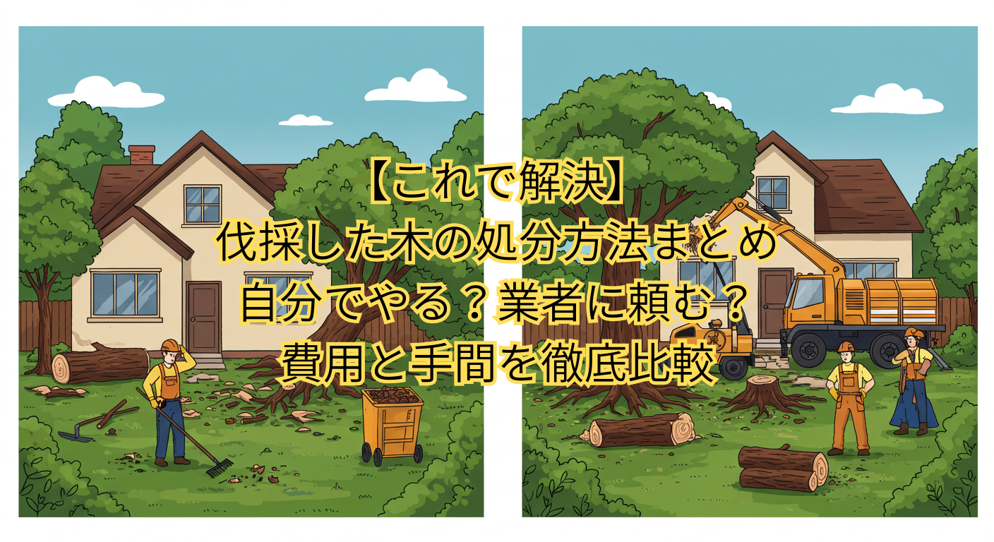 【これで解決】伐採した木の処分方法まとめ｜自分でやる？業者に頼む？費用と手間を徹底比較