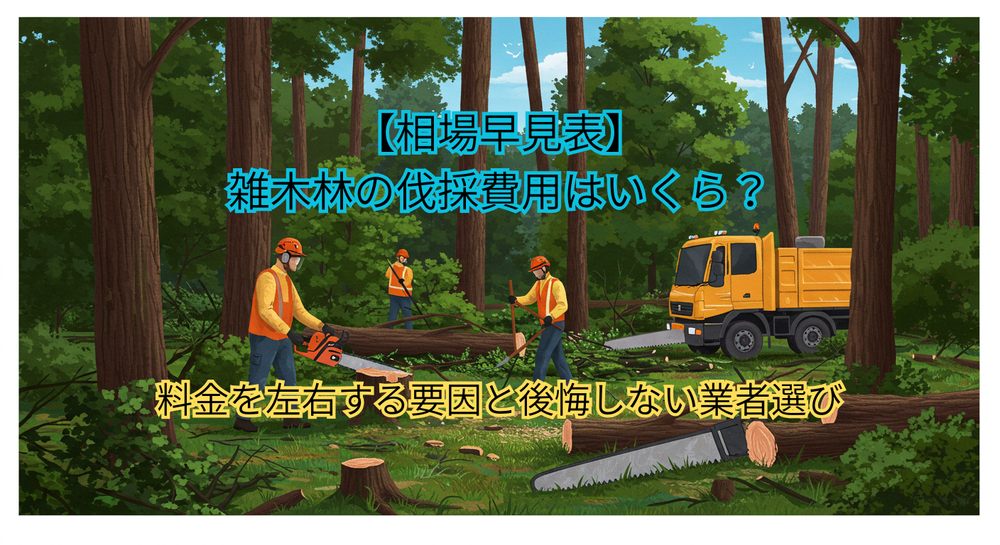 【相場早見表】雑木林の伐採費用はいくら？料金を左右する要因と後悔しない業者選び