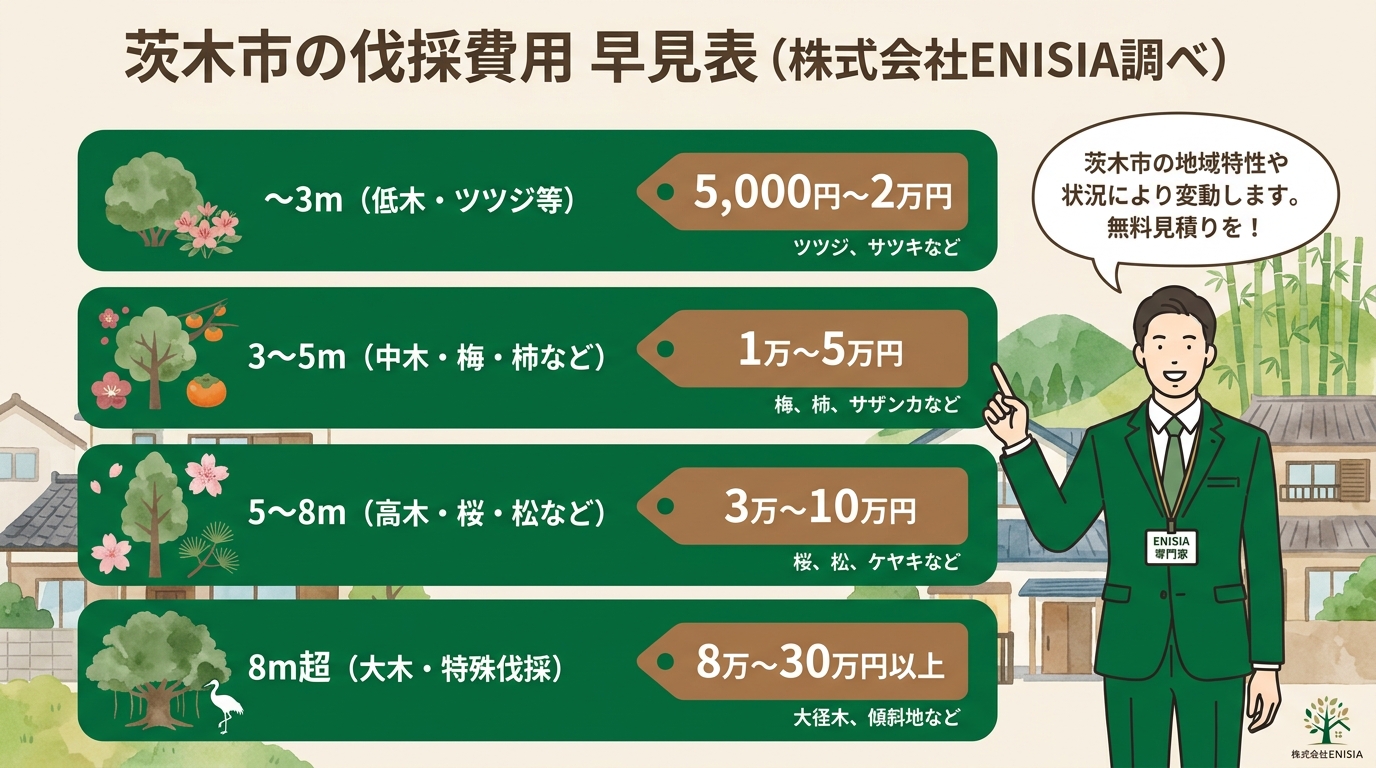 伐採料金 相場サマリー図