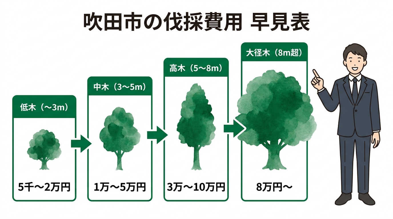 伐採料金 相場サマリー図