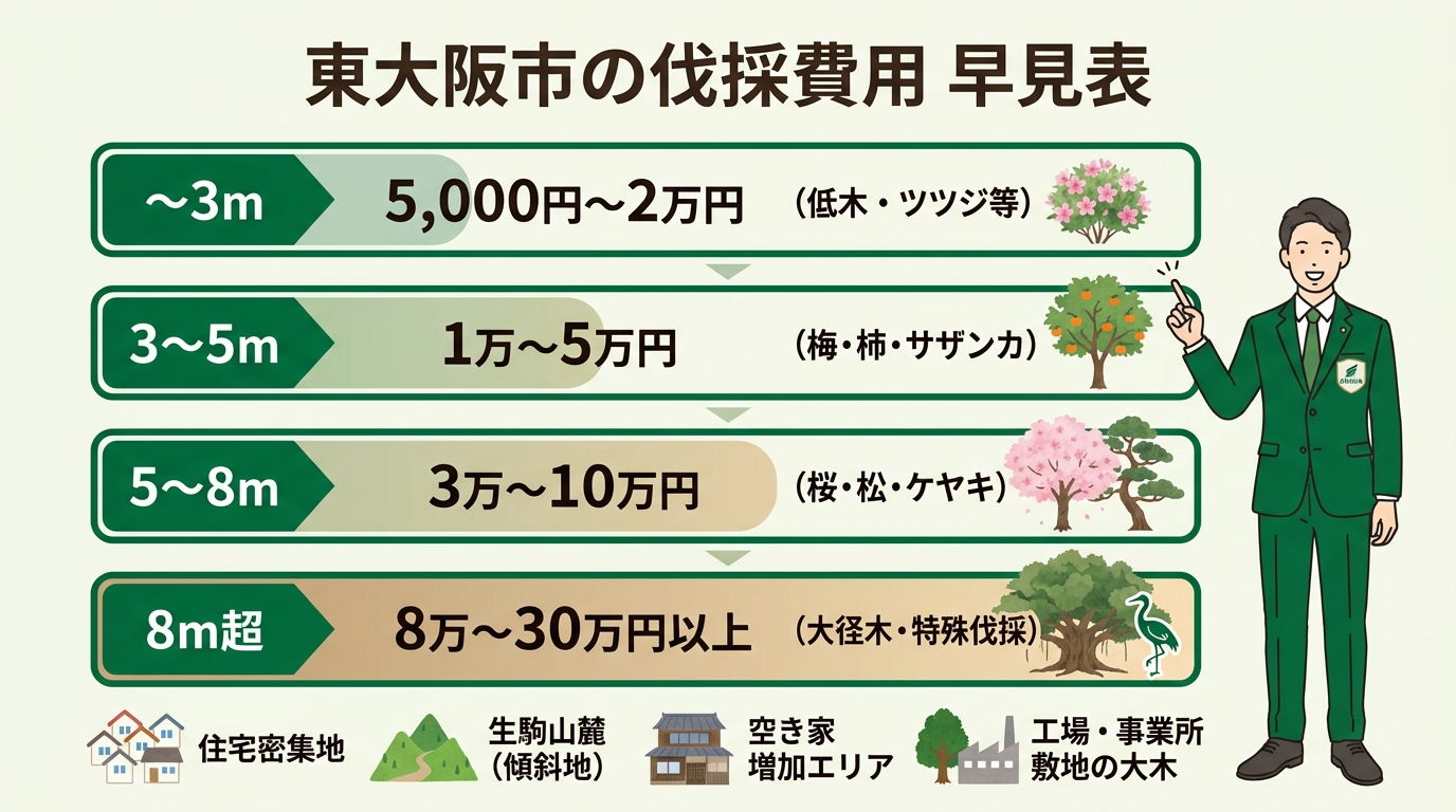 伐採料金 相場サマリー図