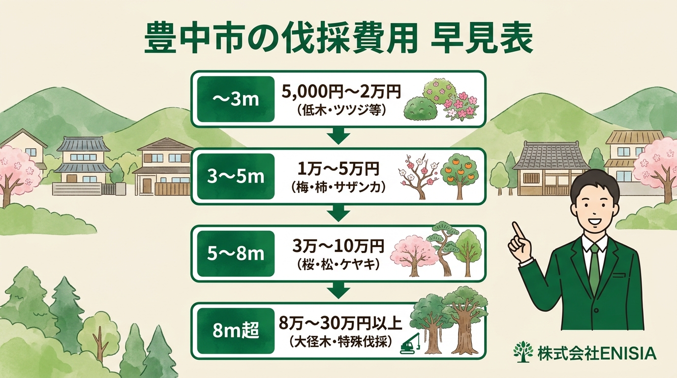 伐採料金 相場サマリー図