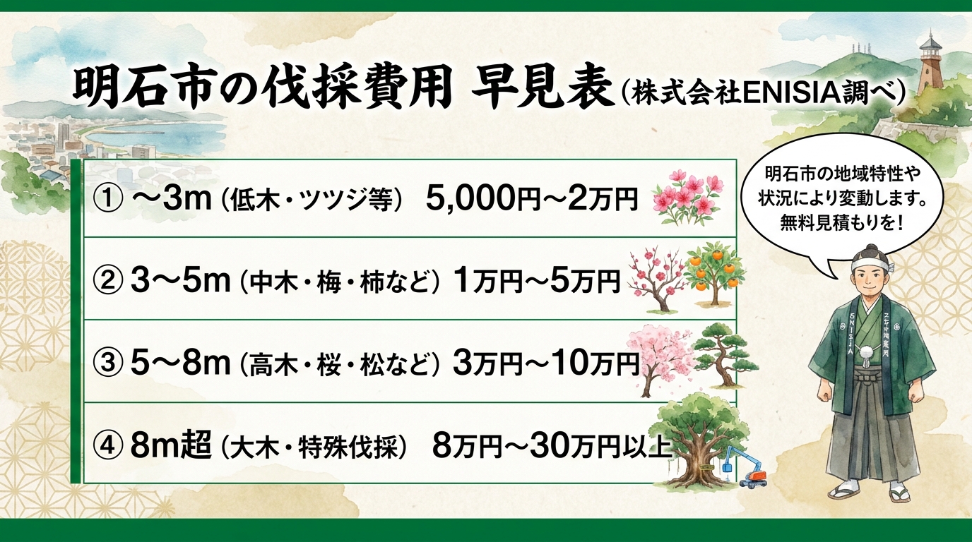 伐採料金 相場サマリー図