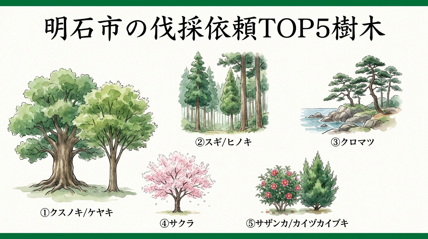 明石市の伐採依頼が多い樹木TOP5