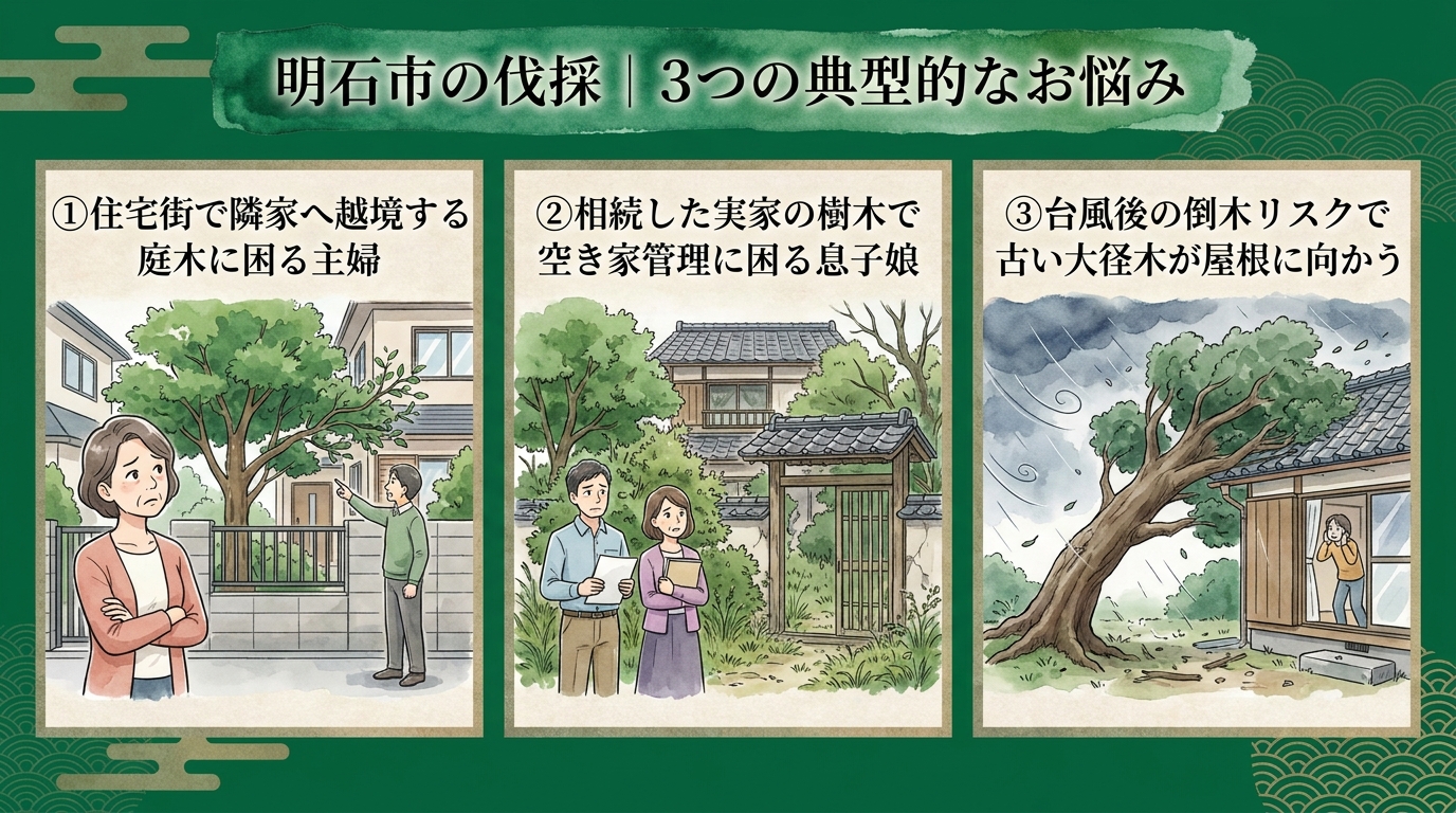 伐採をお考えの方が抱える3つのお悩み