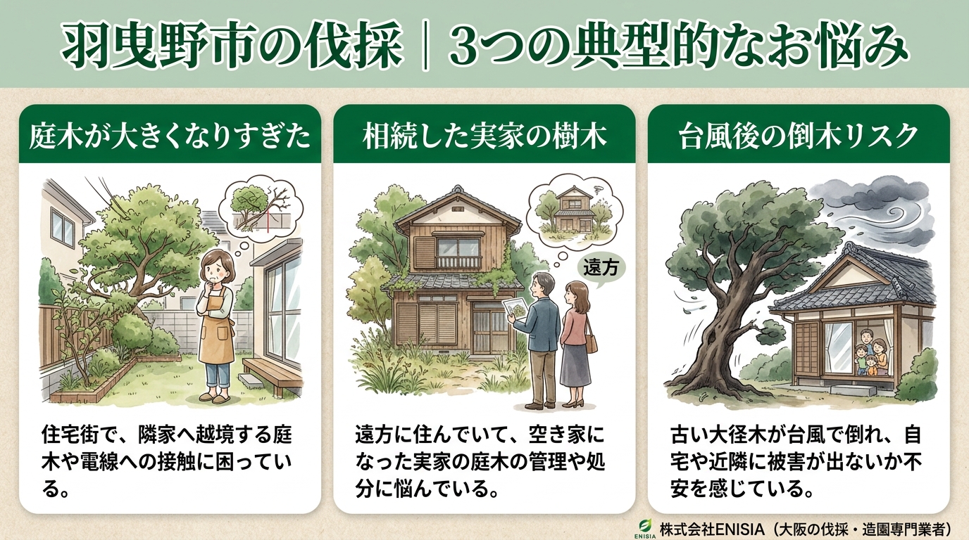 羽曳野市で多い伐採のお悩み3パターン