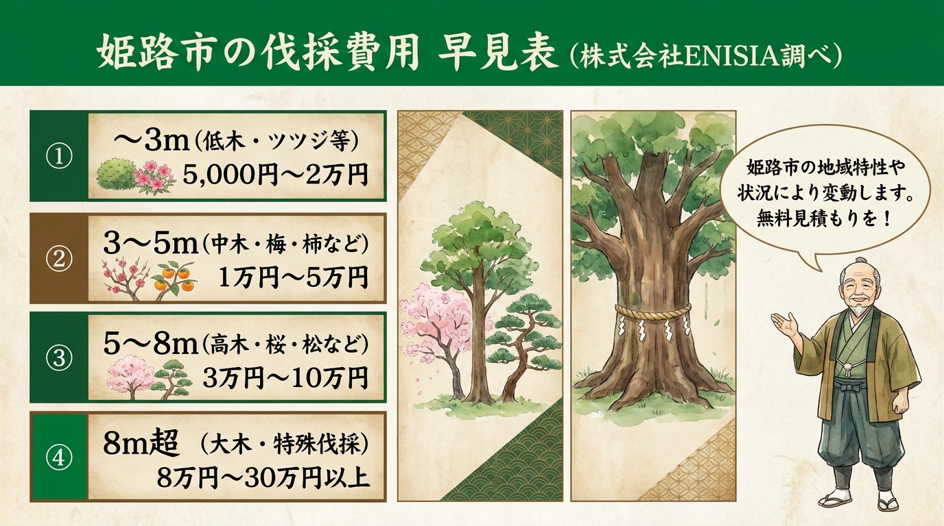 伐採料金 相場サマリー図