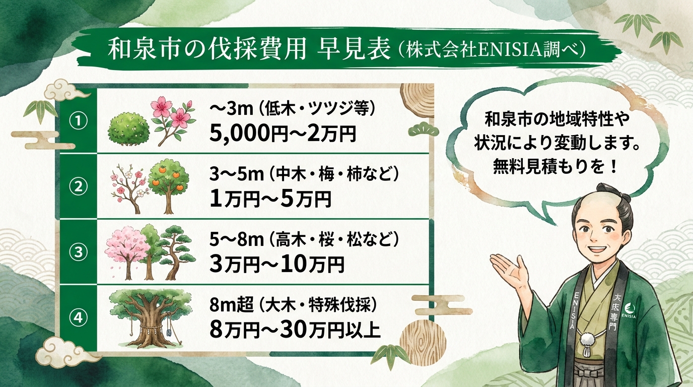 伐採料金 相場サマリー図