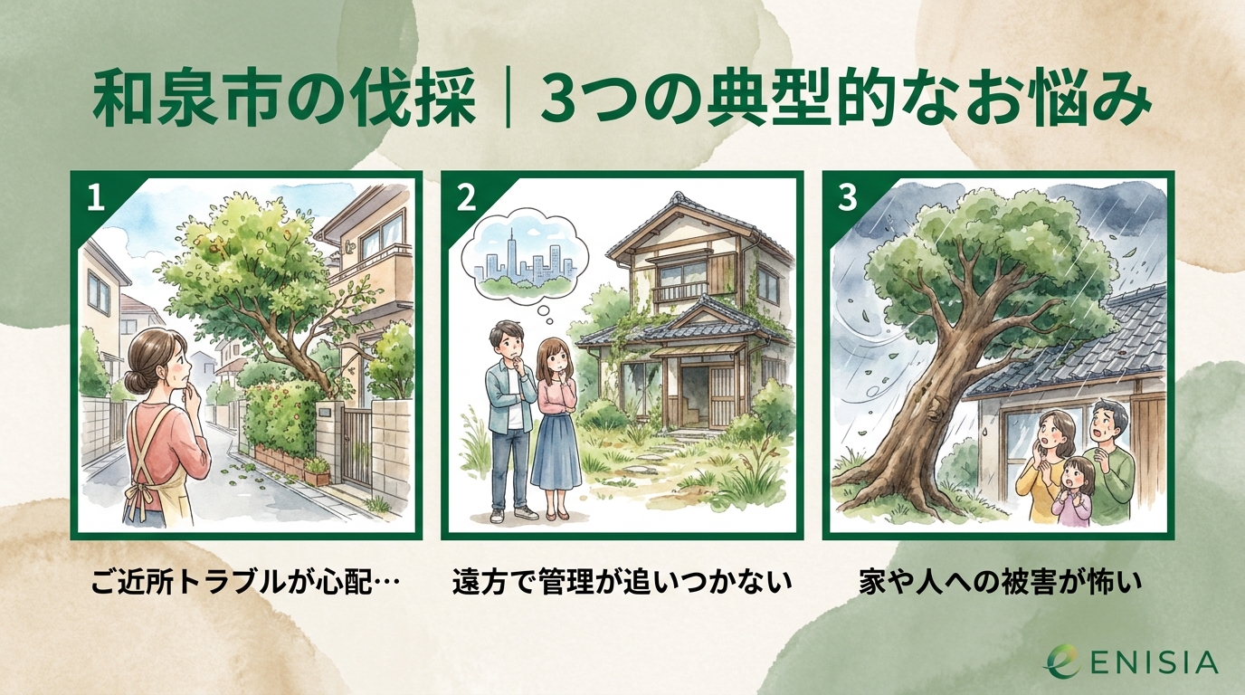 伐採をお考えの方が抱える3つのお悩み