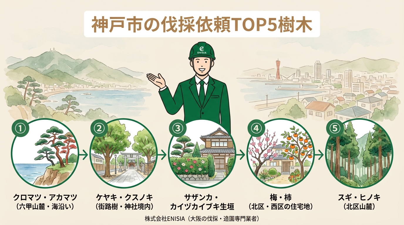 神戸市の伐採依頼が多い樹木TOP5