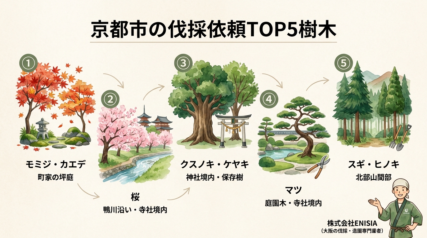 京都市の伐採依頼が多い樹木TOP5
