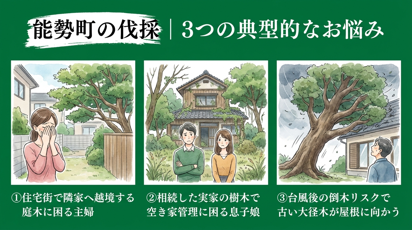 伐採をお考えの方が抱える3つのお悩み