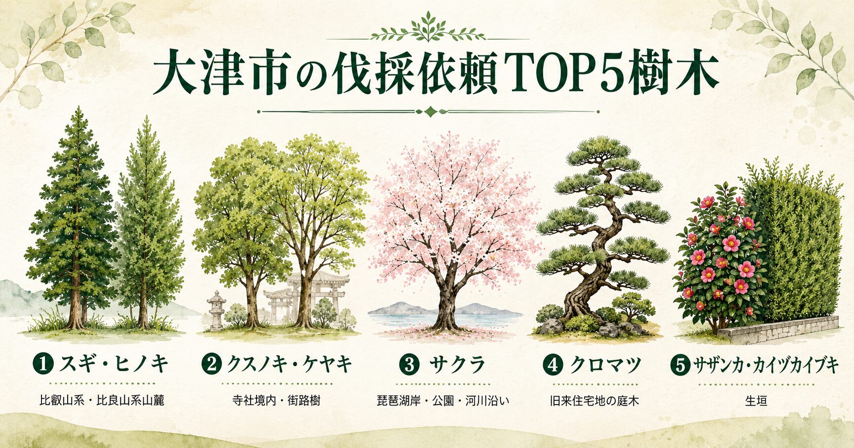 大津市の伐採依頼TOP5樹木
