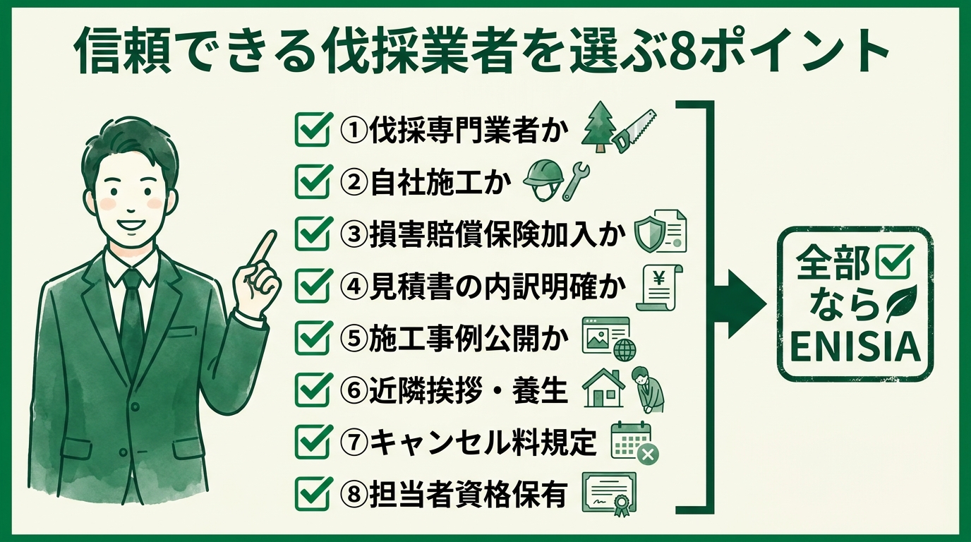 伐採業者の選び方チェックリスト