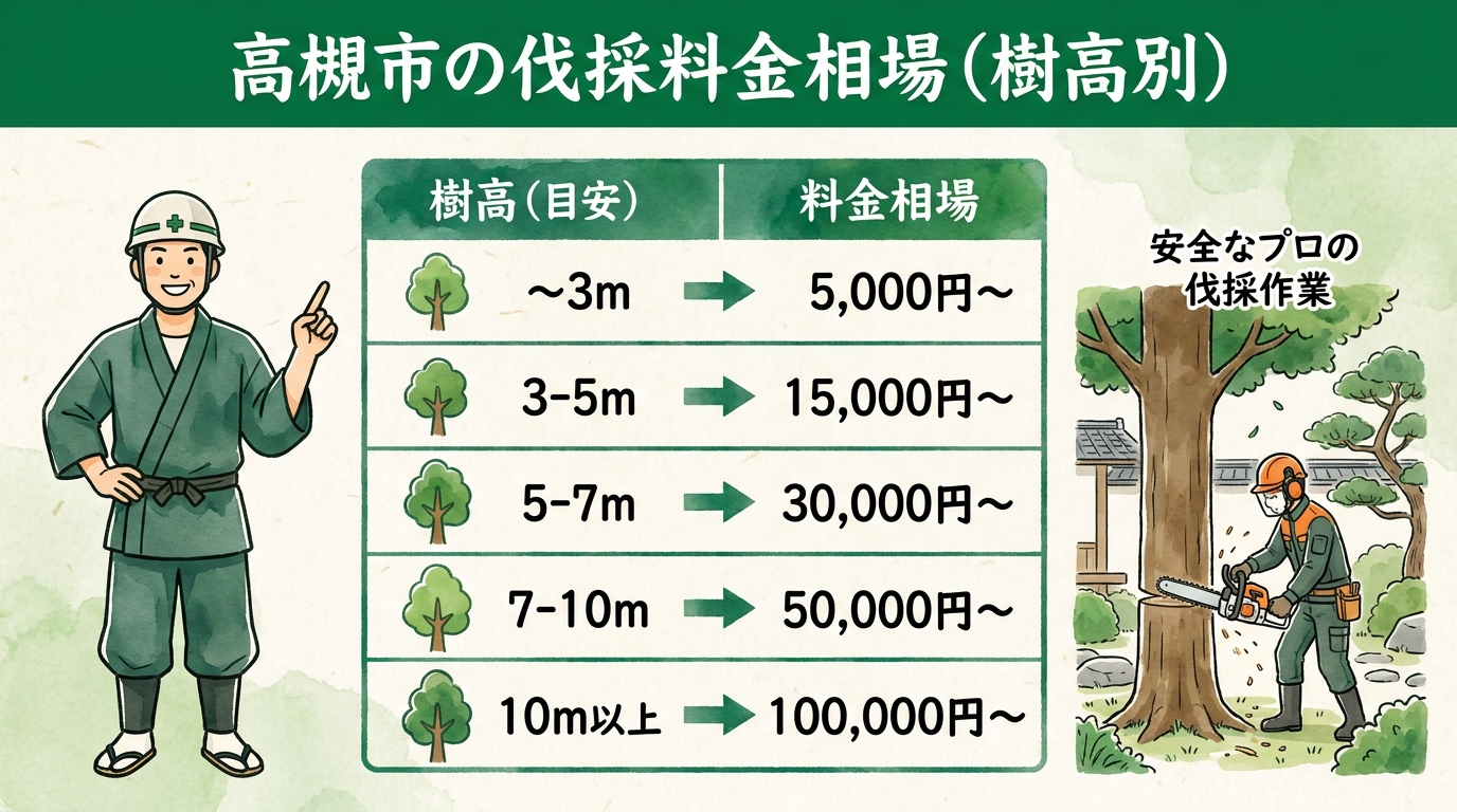 伐採料金 相場サマリー図