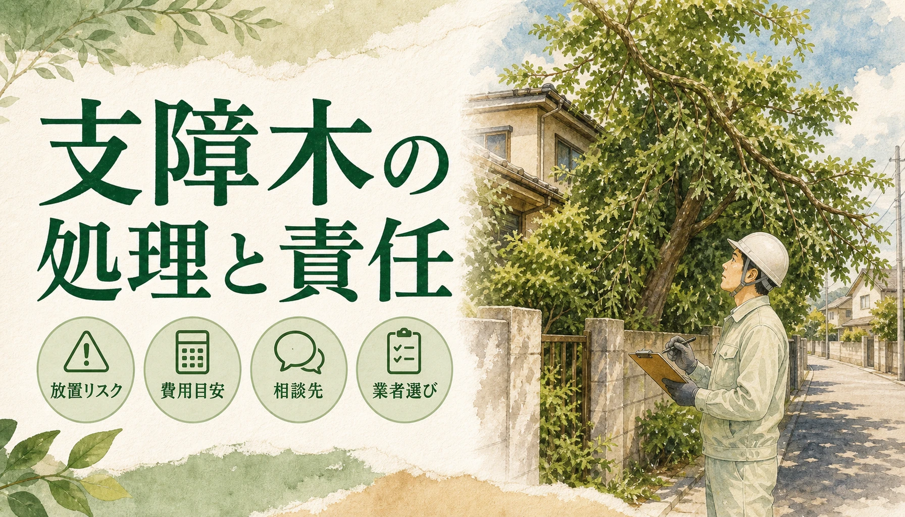 支障木・危険木・倒木の処理｜費用の目安と、放置したときに問われる責任（大阪・関西）
