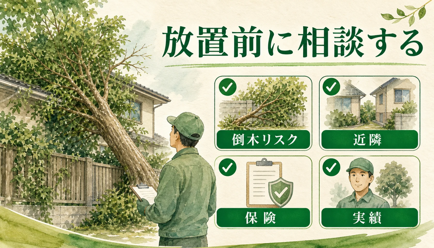 放置リスクと業者選びの要点をまとめた図