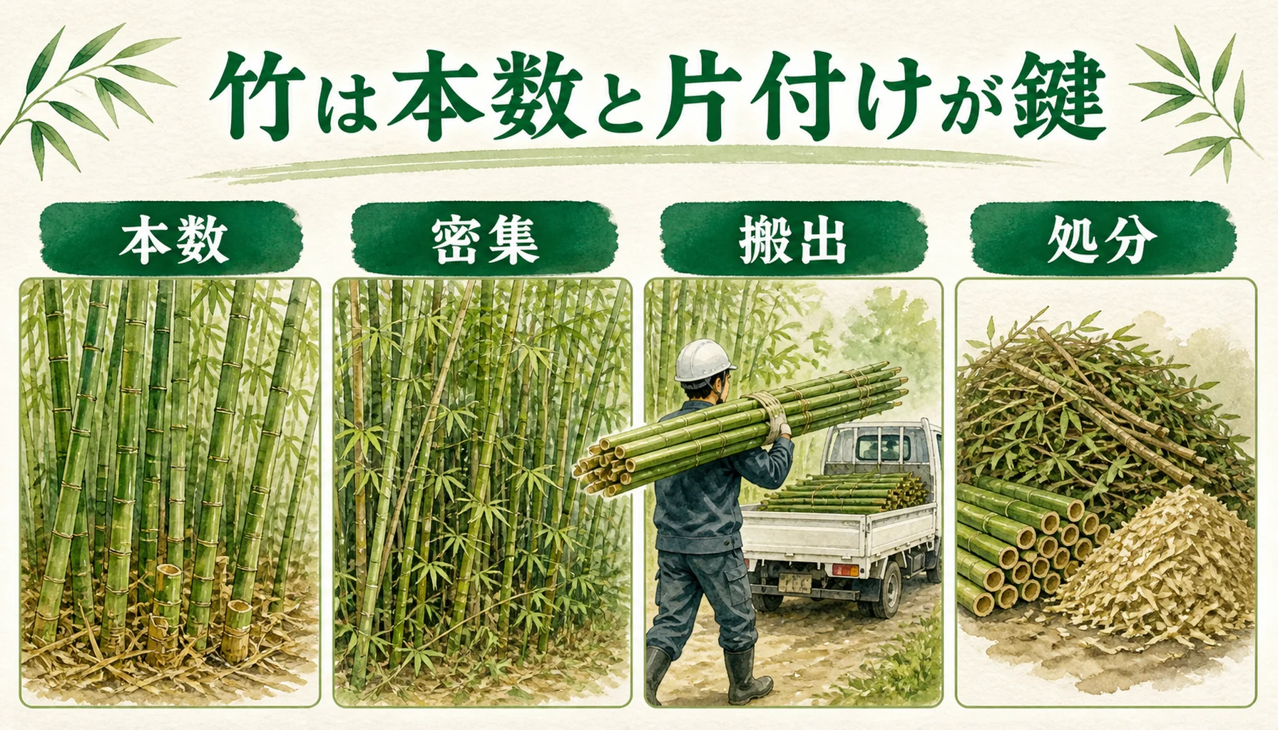 竹の伐採費用はいくら？切っても生えてくる竹・シュロ・ソテツの費用と業者選び