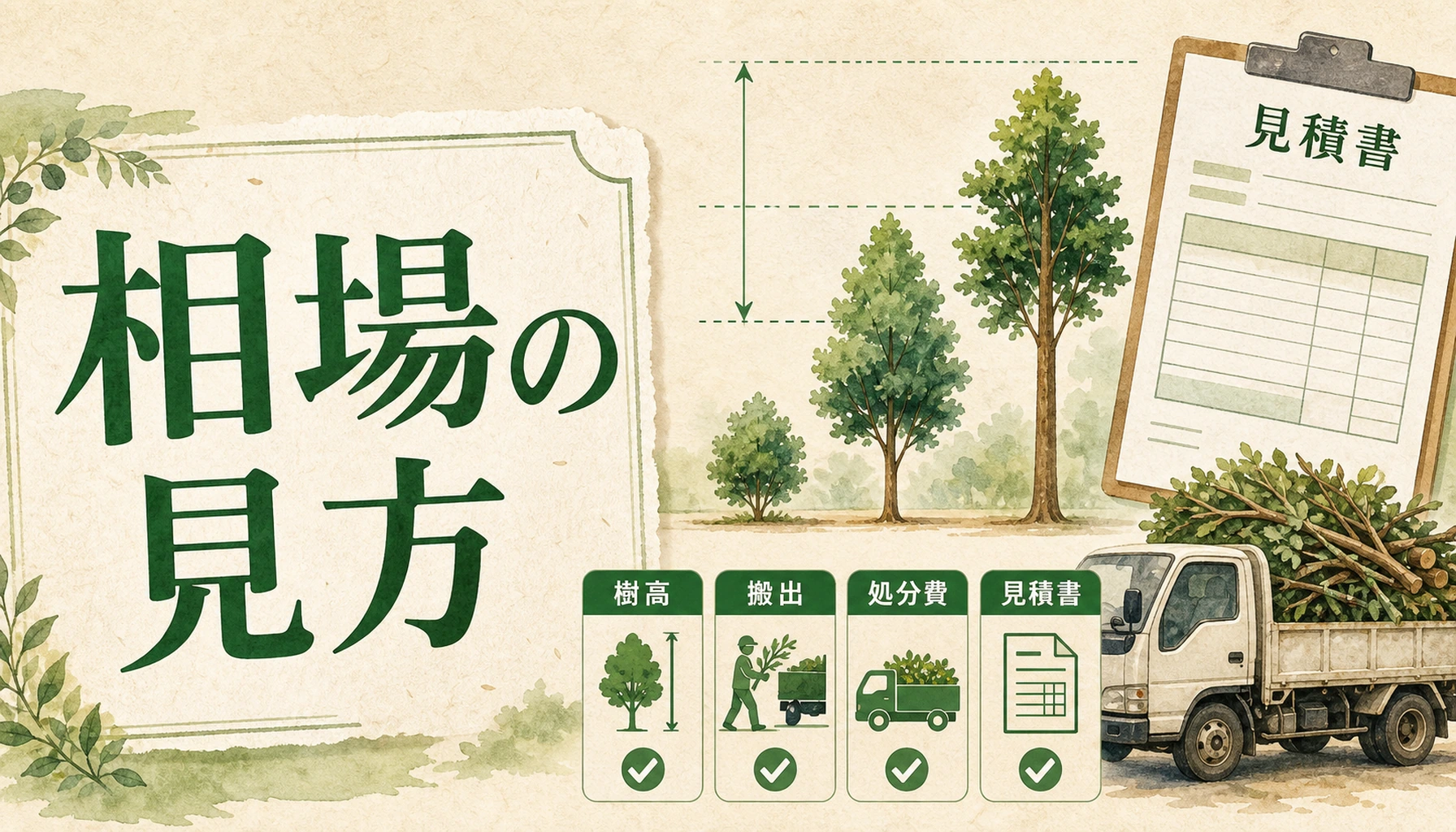 伐採費用の相場はいくら?|樹高別の目安と、安すぎる見積もりの見分け方【2026年8月】