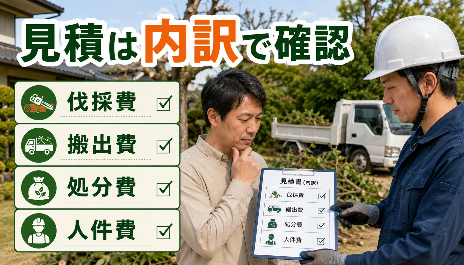 伐採見積もりの内訳を図解