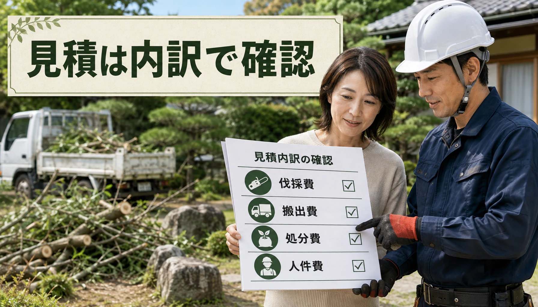 伐採見積もりの内訳を図解