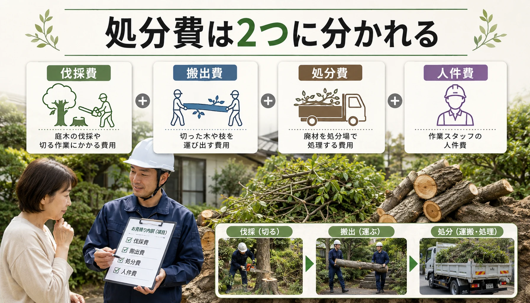 庭木処分費用の内訳を図解