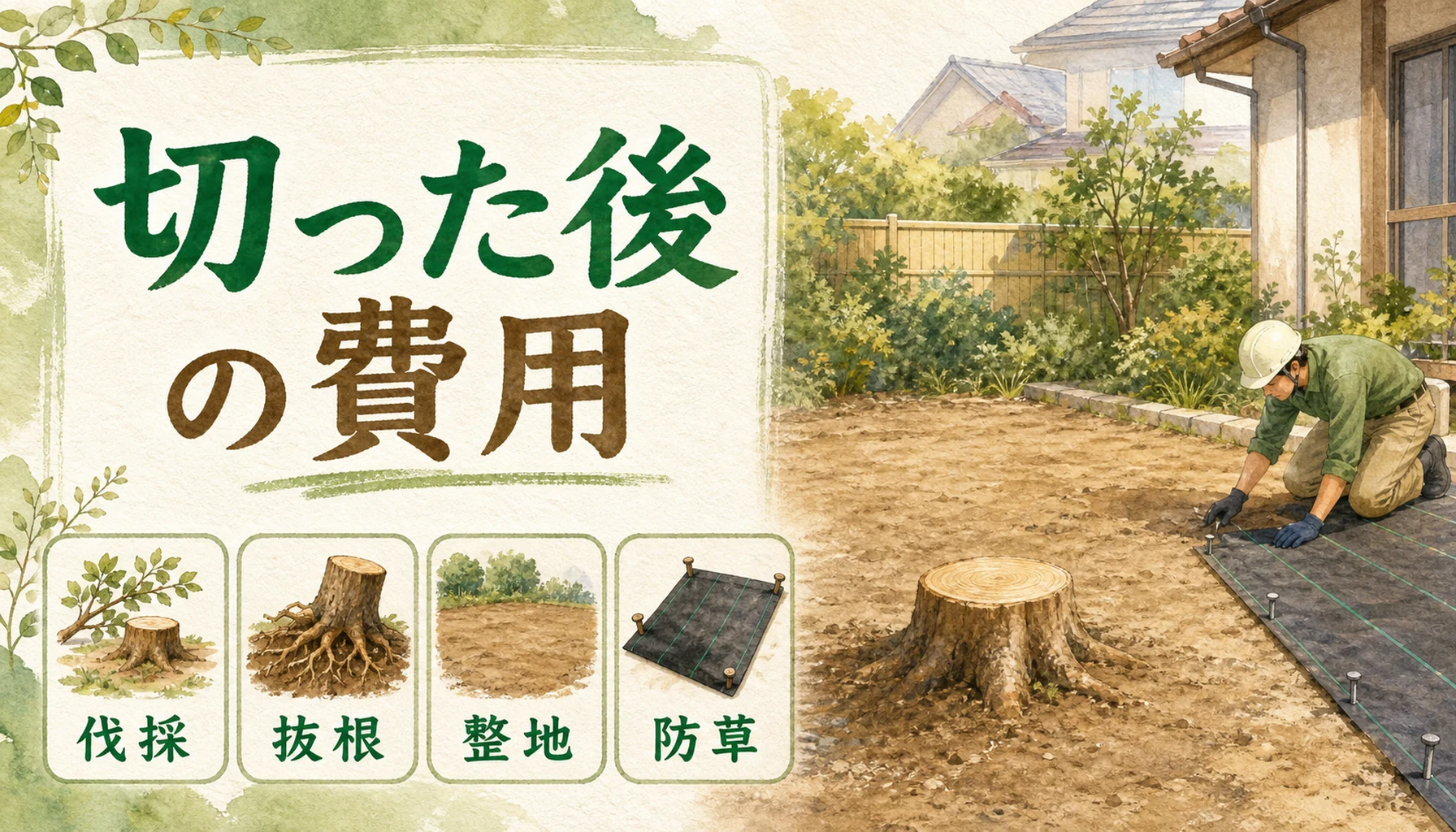 伐採・抜根・整地の費用｜どこまで頼むかで総額が変わる