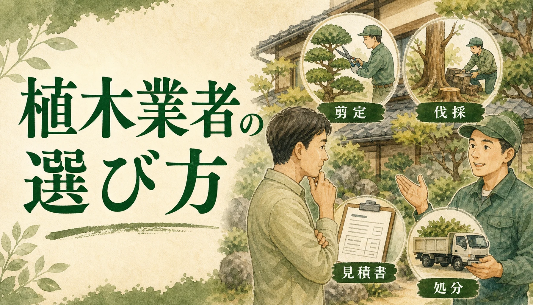 植木屋・剪定業者の選び方｜伐採まで頼めるかで変わる