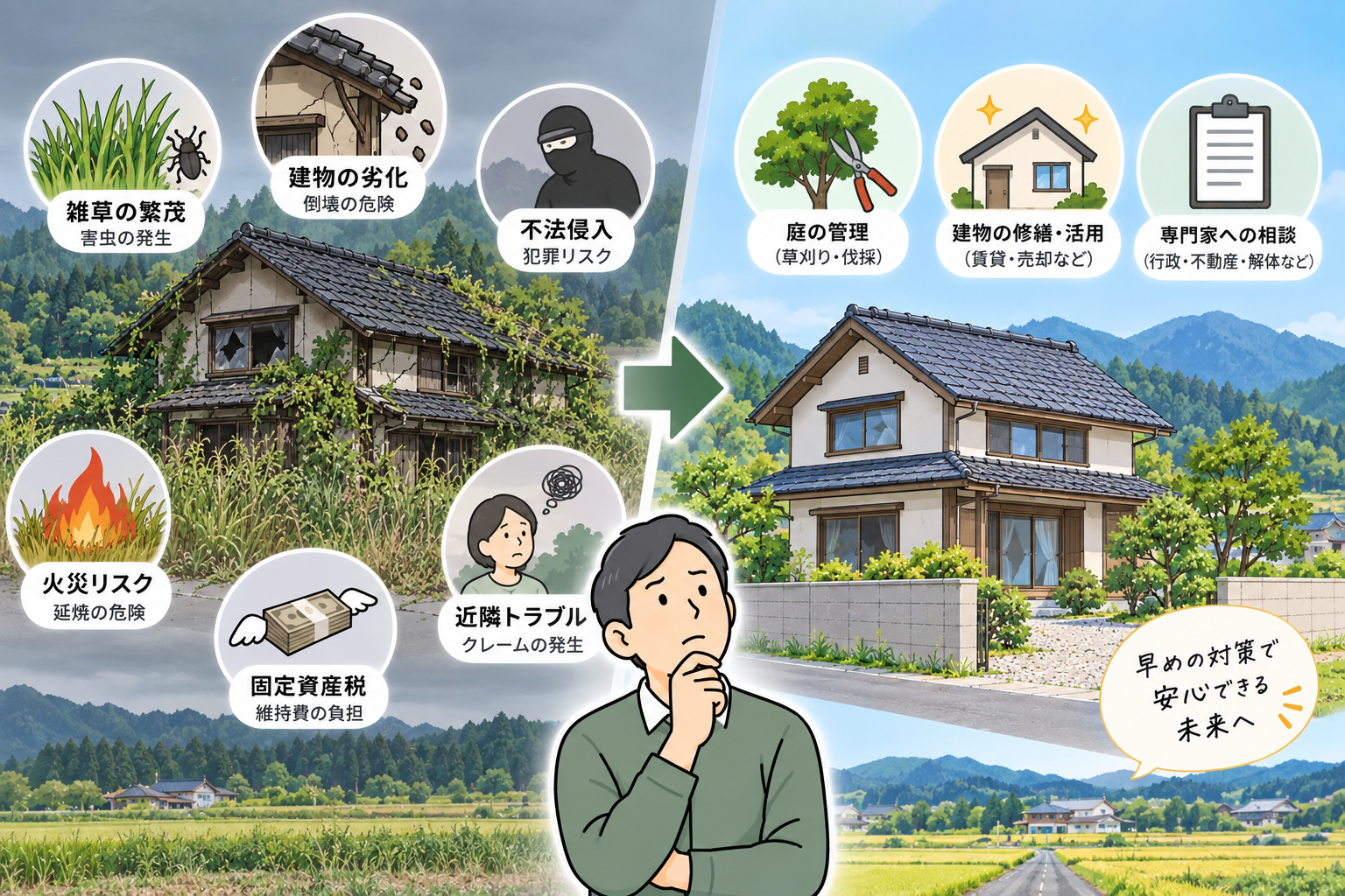 田舎空き家の庭管理で失敗しない！伐採・防草の費用と解決策